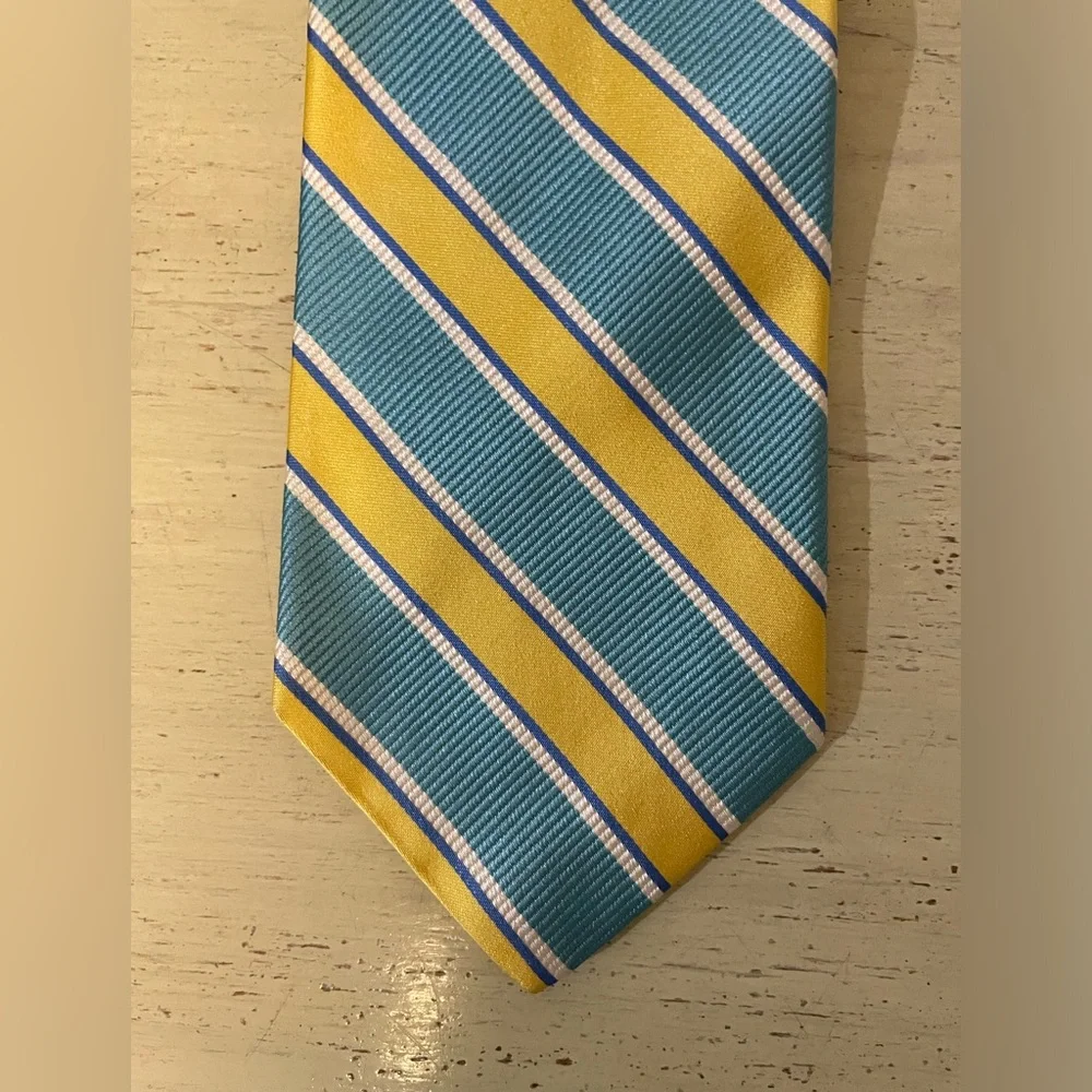 Brooks Brothers Makers Hand Made in USA Vintage Stripe Silk Tie in Blue‎ (Multi)